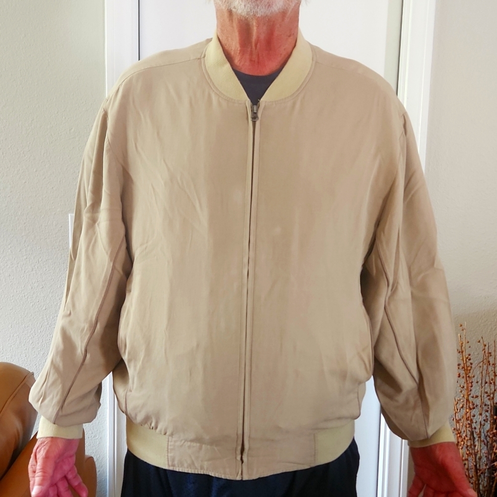 Travel large 100% silk jacket and pants